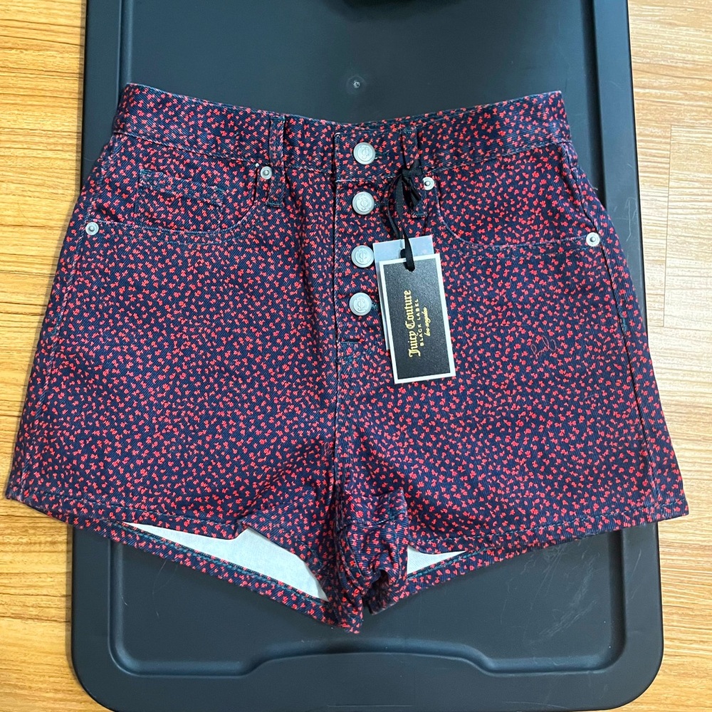 Juicy Couture Black Label Floral Denim Shorts - New with Tags